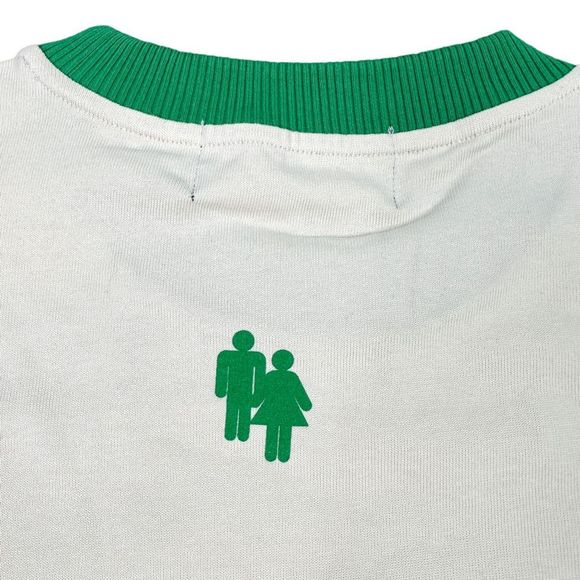 Homme + Femme LA Cream & Green Crew Neck Tee - Size Small - Picture 4 of 6